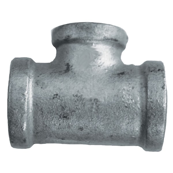1-1/4in. x 1in. x 1-1/4in. Galvanized Iron Reducing Tee, Banded
